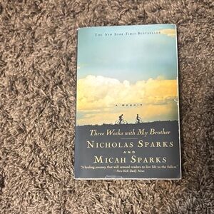 Three Weeks with My Brother by Nicholas Sparks - Blue/Yellow Cover